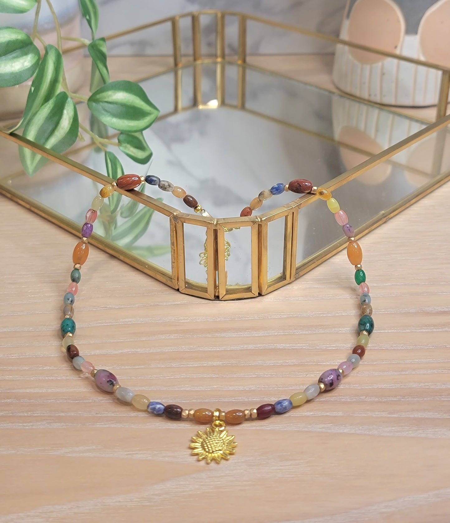 Sunshine & Sunflowers Beaded Necklace