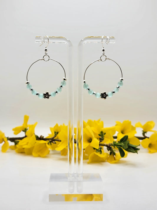 Cats Eye Flower Power Earrings