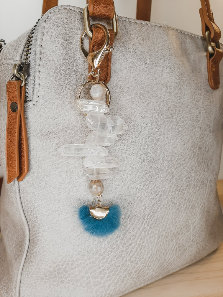 Clear Quartz Purse Charm