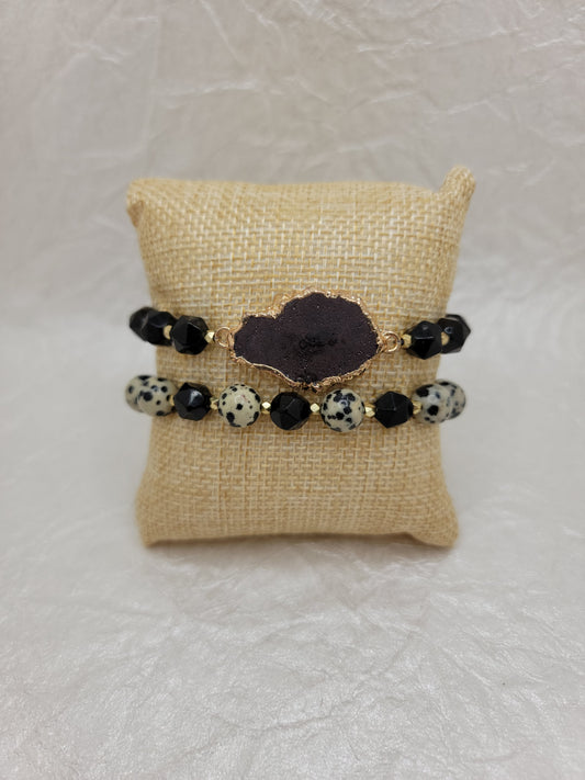 Fit For A Queen & Dalmatian Jasper Wellness Bracelet Set