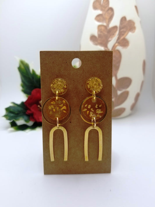 Gold Resin Arch Earrings