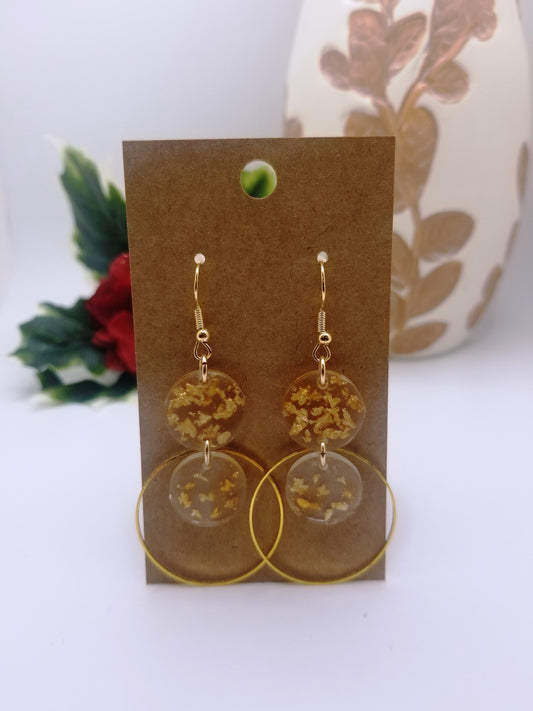 Gold Resin Hoop Earrings