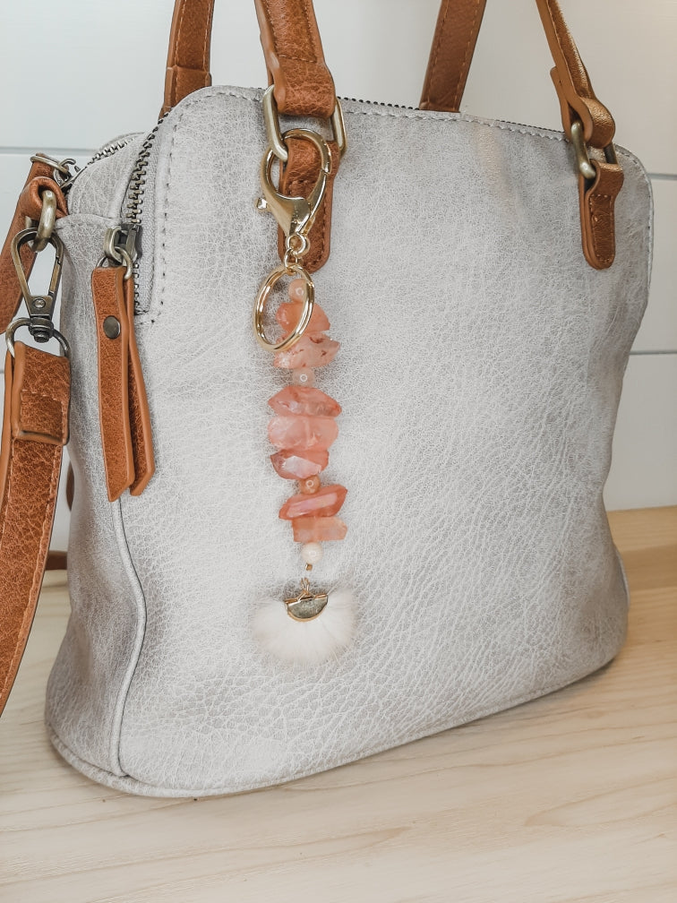 Pink Quartz Purse Charm