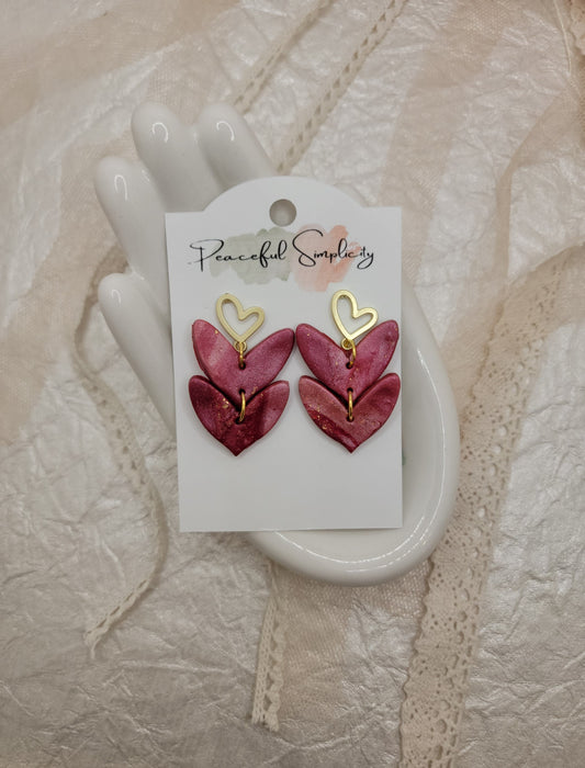 Queen of Hearts Clay Earrings