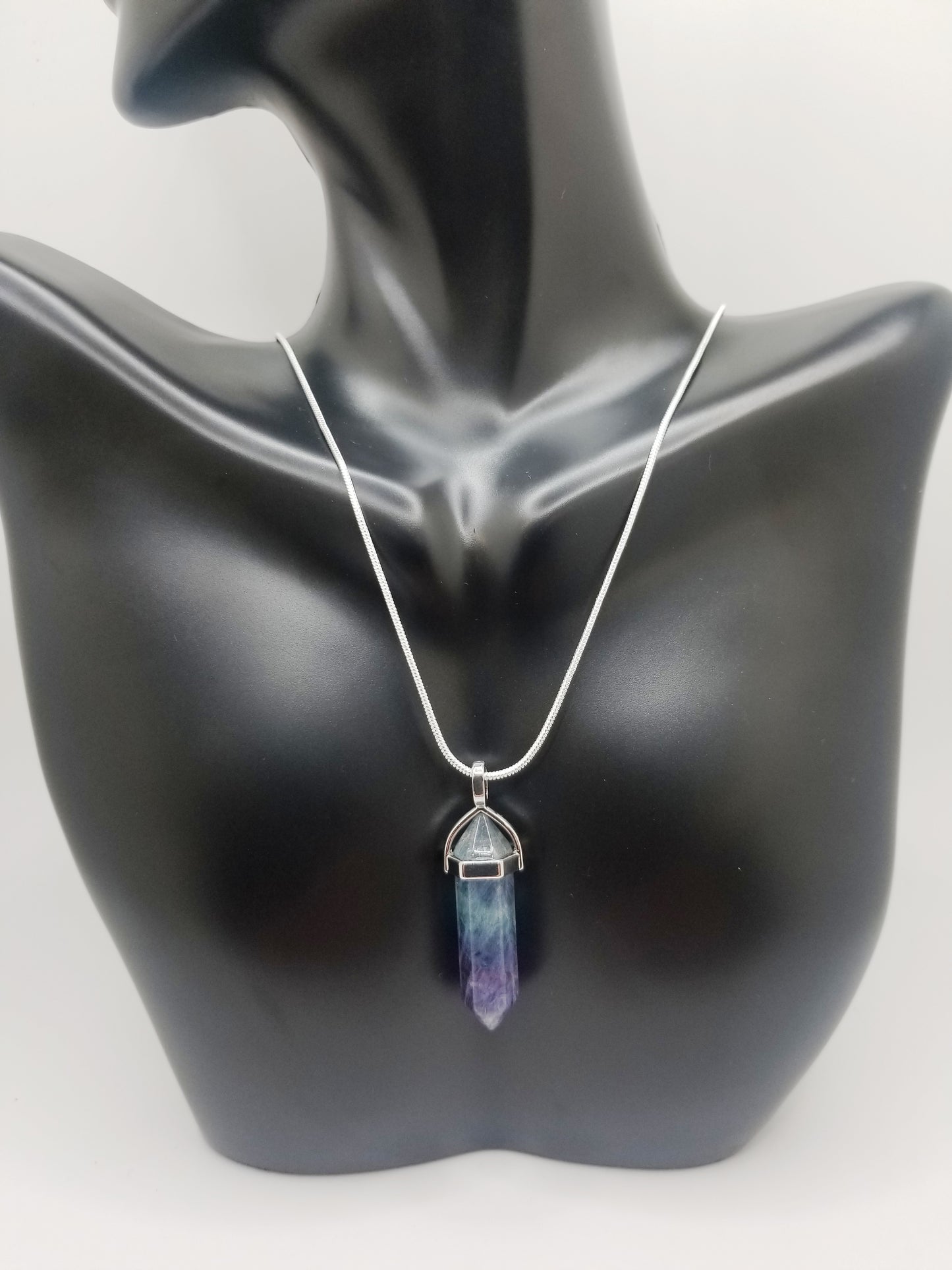 Rainbow Fluorite Crystal Necklace