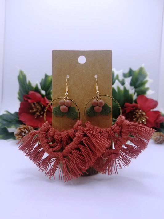 Mistletoe Macrame Earrings