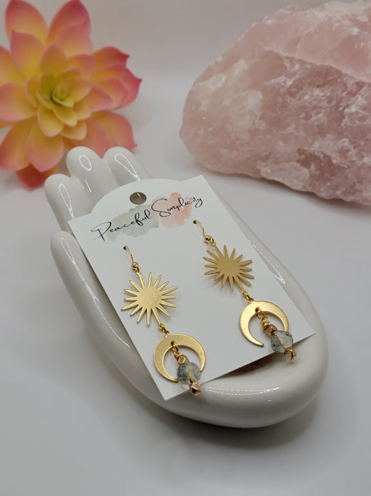 Sun & Moon Dangle Earrings